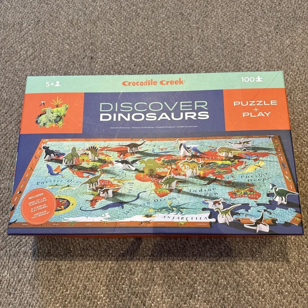 Crocodile Creek Discover Dinosaurs Puzzle 100 Pieces Puzzle And Play